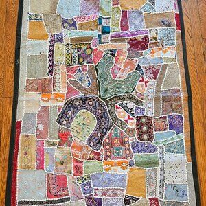 Indian Embroidered Wall Hanging Sequence Work Tapestry HandmadeTapestries60"x40"